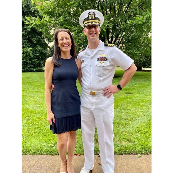 CINQ A SEPT Navy Sleeveless Crewneck Pleated Hemline Catriona Dress size 4 - Picture 4 of 13